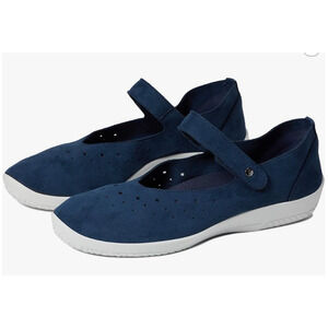 NEW Arcopedico Sisley Navy Blue Mary Jane Flat Women Size US 5.5 EU 36 NIB Vegan